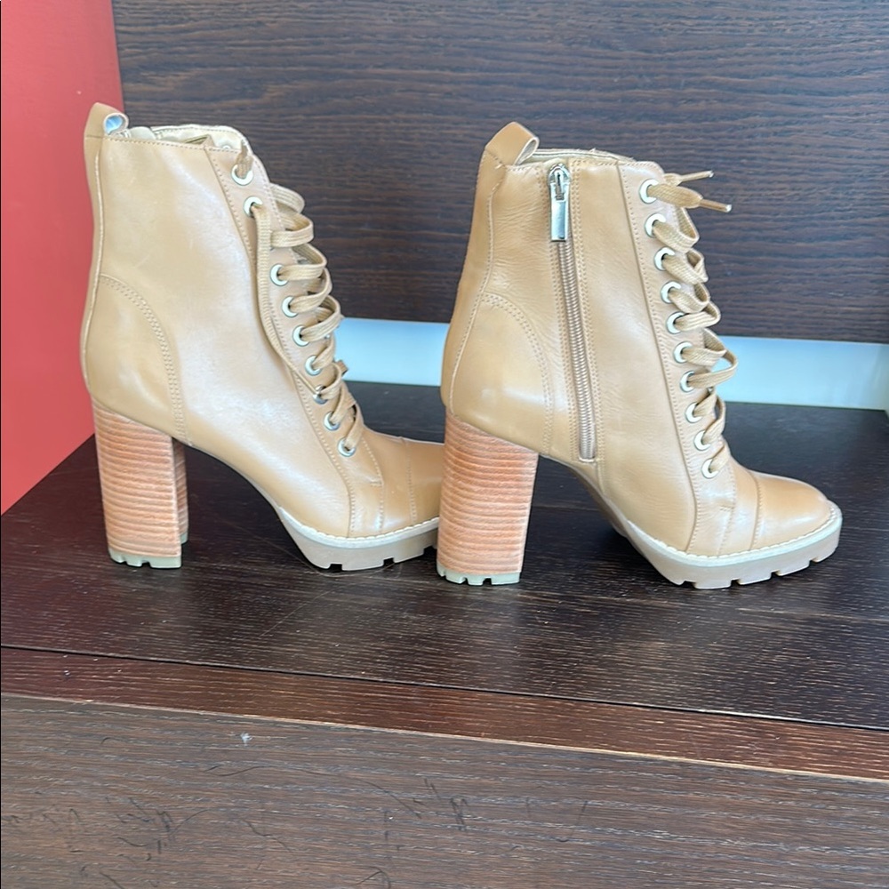 Stylish Tan Lace-Up Ankle Boots
